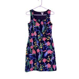 J. Crew Womens Floral Basket Weave Sleeveless Square Neck Mini Dress Size 2